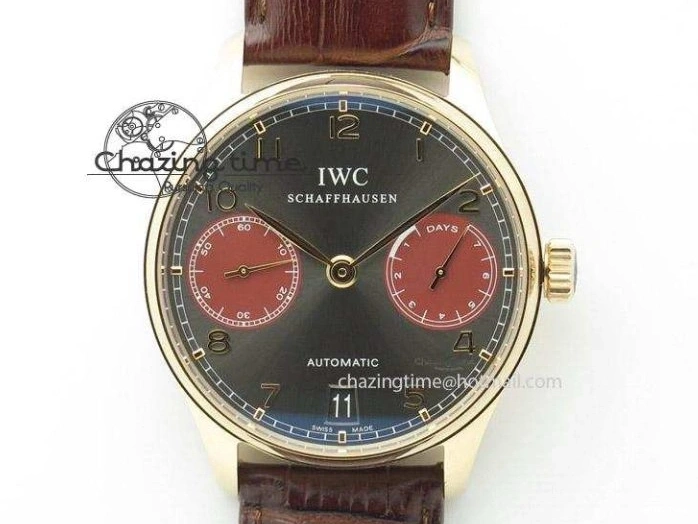 MIROTIME 0106 Portuguese Tourbillon IW5046 SS ZF Best Edition Gray Dial on Black Leather Strap SunProtective 7147